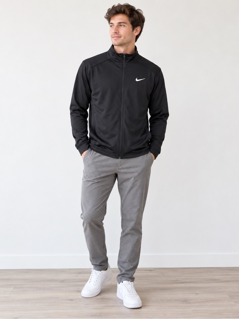 Nike Dri-FIT Black Full Zip Training Track Jacket Men’s Medium